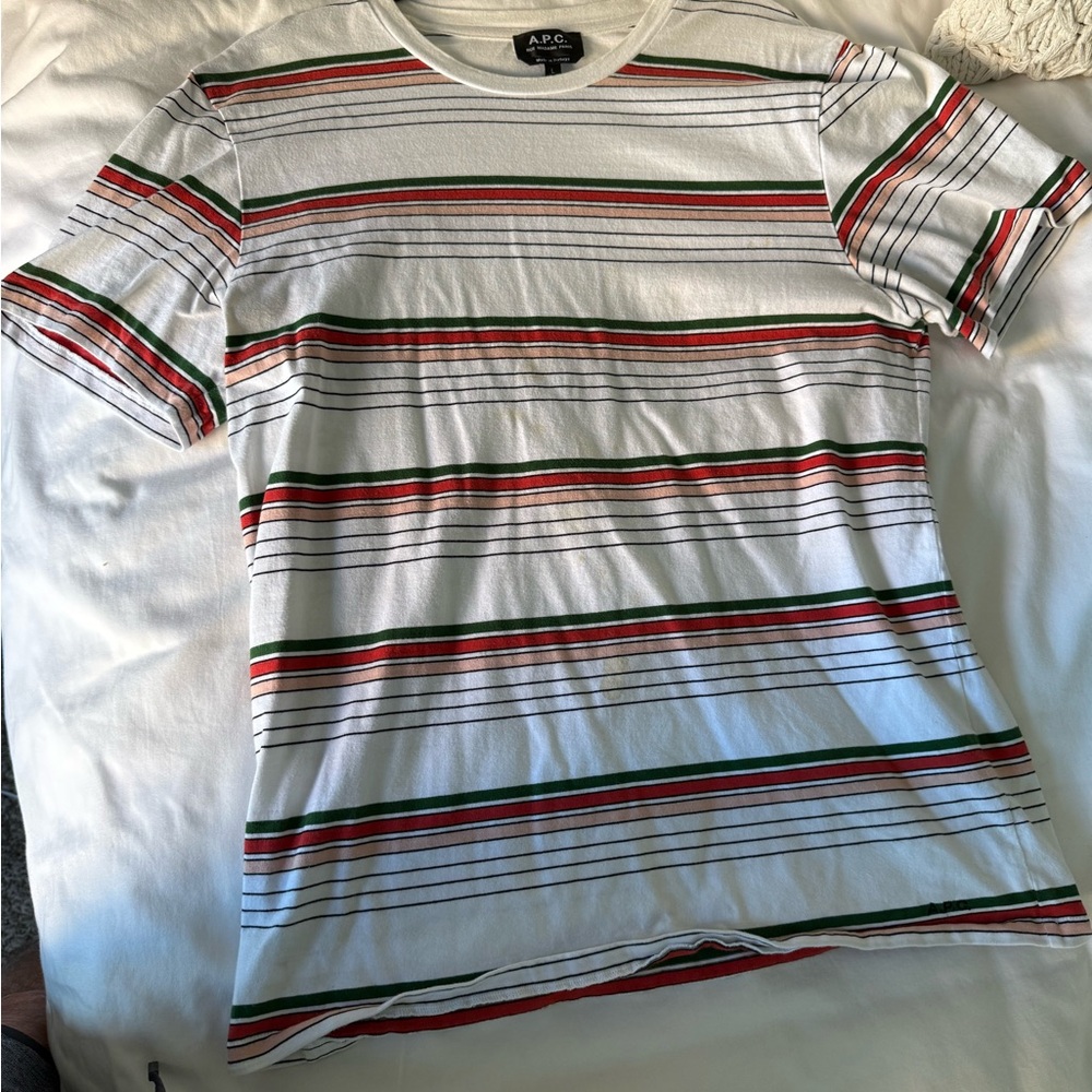 A.P.C. Men's Multicolor Striped Tee